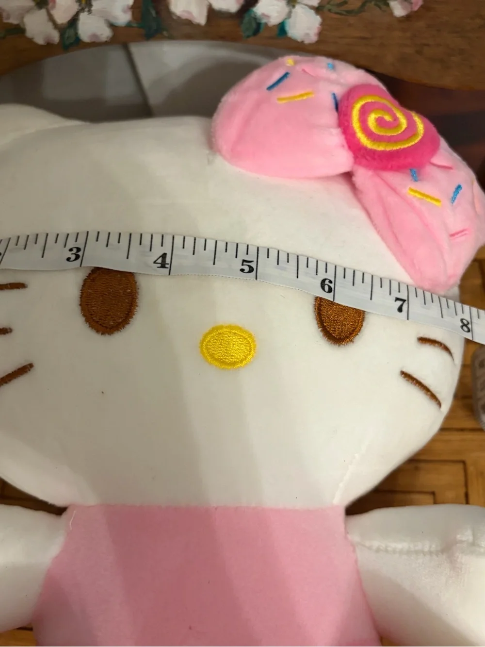 Hello Kitty Pink & White Plush with Decorative Bow
